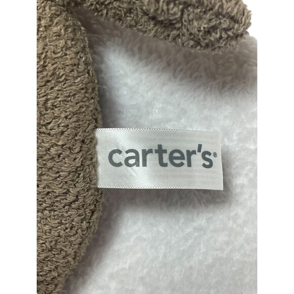 Carter's Baby Brown MONKEY Plush Rattle Toy Green Ribbon Bow 61230 - Picture 3 of 5